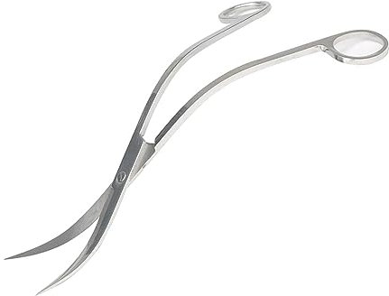 Chenivesss Stainless Steel Curved Aquarium Scissors, 25 cm Aquarium Plant Shears, Wave Scissors, Plant Scissors for Aquatic Plants, Fish Tank Plants Aquascaping Tool