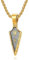 MERTTURM Herren Halskette Auge Des Horus, Ankh Agyptischen Kreuz Schutzsymbol Pendant Kette Herren, Schmuck Edelstahl+Kohlefaser, Spearpoint Pfeilspitze Anhänger mit Geschenkebox, Gold Schwarz Silber