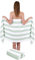 Betz 2 Stück Saunatuch Saunatücher Set Badetuch 100% Baumwolle Berlin Größe 70x180 cm XXL Sauna Handtuch Weich Groß Streifen Farbe weiß - Jade