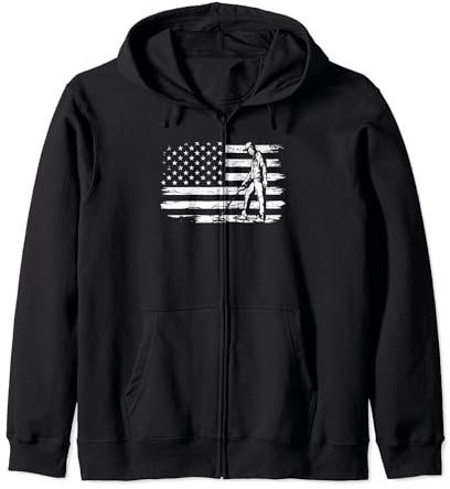 Patriotischer Metalldetektor mit USA-Flagge, Schatzsuche Kapuzenjacke