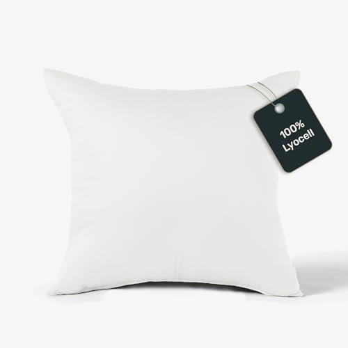 twenty:three® | Cloud Kissen 80x80 | Außen: 100% Lyocell (Tencel™) - Innen: 100% Recycled PET - Kopfkissen, Kissen mit Füllung, Weiß, Nachhaltig, Atmungsaktiv, Luxus, Wärmeregulierend