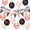 Women 50th Birthday Decorations Black Rose Gold 50th Birthday Party Decorations Banner Bunting Kit Women by Sheinly