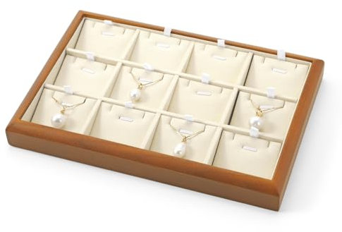 Oirlv Wooden Jewellery Tray Stackable Necklace Tray Jewellery Storage Holder for Necklace Display and Organiser