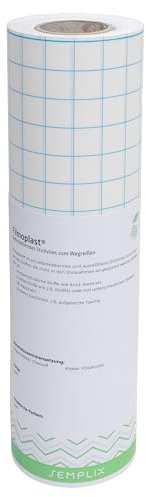 SEMPLIX Filmoplast® selbstklebendes ausreißbares Stickvlies: Zum Fixieren von Stoffen die Nicht in den Stickrahmen können (weiß, 50 cm x 25 m)