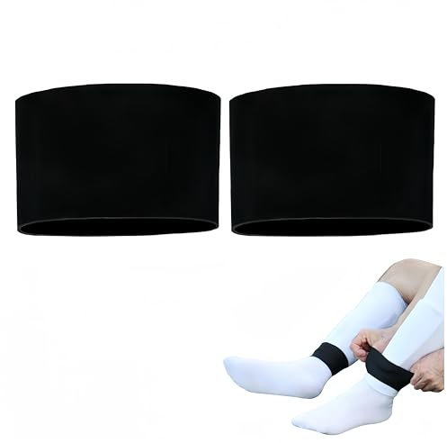 HJYDGJ Shin Guard Stay Grip Tape parastinchi per calcio in silicone, supporto per stinchi in silicone, supporto antiscivolo per stinchi (nero)