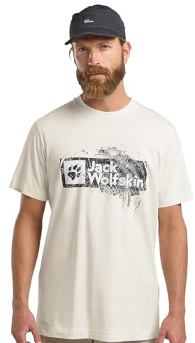 Jack Wolfskin Men's Brand T M Wood Cotton White S