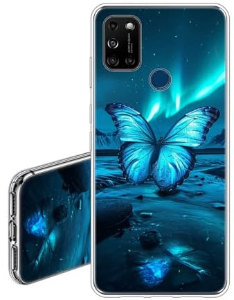 JEZSTHAI Hülle Kompatibel mit Wiko View 5,Ultra Dünn Durchsichtige Handyhülle,Weiche Flexible Fallschutz Stoßfeste Kratzfeste Silikon TPU Schutzhülle mit Aesthetic Muster Schmetterling