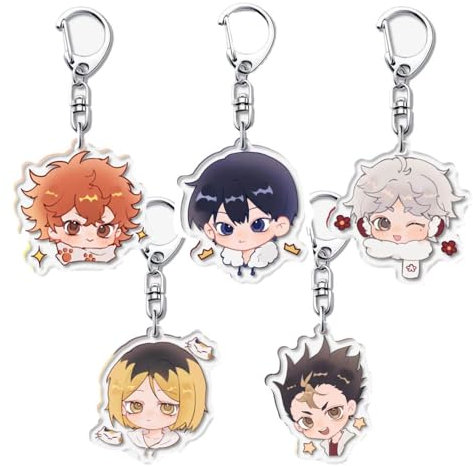5 Pcs Haikyuus Schlüsselanhänger Anime Haikyuus Figur Cosplay Zubehör Haikyu Acryl Anhänger Set Haikyuus Deko Hinata