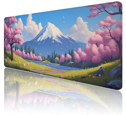 Tapis de Souris de Jeu Paysage Tapis de Souris XXL 1600x800mm Japon Tapis Souris Gaming Grand, avec Bords Surpiqués et Base en Caoutchouc AntidéRapant Surface, AméLiore La PréCision et La Vitesse K30