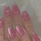KAVI' S 24pcs French Tip Stick on Nails Cat Eye Press on Nails Purple Nude Gradient Glitter Fake Nails Ballerina Acrylic False Nails Jerry Glue for Women Girls Nail Art