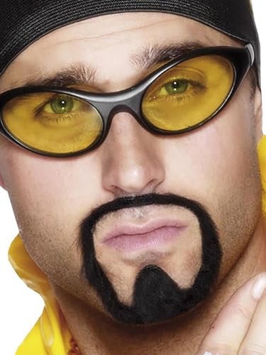 Smiffys Caractéristiques du rappeur des années 90, verres jaunes, déguisement des années 90, accessoires de déguisement des années 90