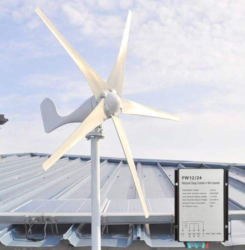 Aerogeneradores 500W 5 Blades Energía libre Molino de viento 12V 24V Energía eólica Pequeño Generador de Turbinas de Viento Generador MPPT Controlador para uso en el hogar Energía y eólica