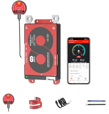 DALY Smart BMS 4S-24S 40A to 500A with Bluetooth and CAN 485 Communication Protection Board for LifePO4 Lithium Battery Pack(LifePO4 4S 12V, 60A)