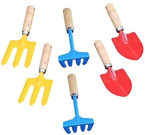 WESIEVYA 2 Sätze Gartenset Für Kinder Sukkulenten-pflanzset Mini-rechen Kleines Gartengerät Gartenspielset Für Kinder Rasenharken Für Kinder Auf Dem Bauernhof Kinderwerkzeuge Holz