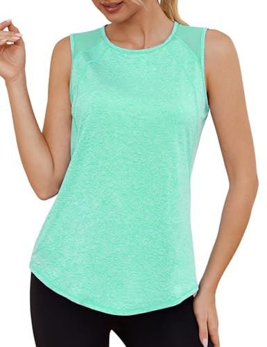 Gyabnw Sporttop Damen Fitness Sport Tshirt Oberteile Laufshirt Sommer Ärmellos Trägershirt Yoga Gym