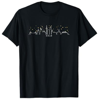 Kölner Dom Skyline Köln mit Herz Konfetti T-Shirt