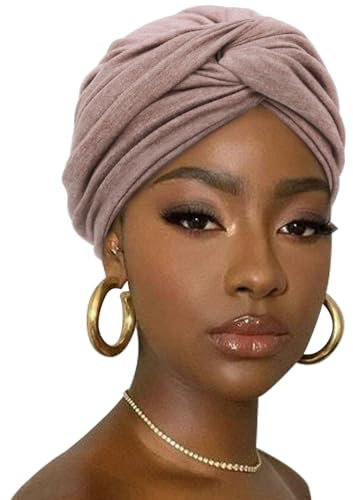 DRESHOW Haar Wrap für Damen Gerippte Weich Turban Stretch Jersey Kopftuch Atmungsaktiv Leichtgewicht Turban Einfarbig