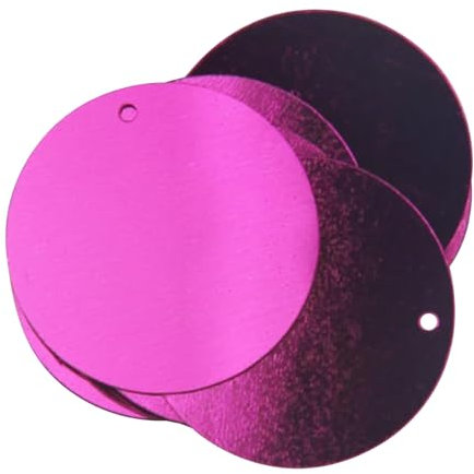 LKXHarleya 40 Pezzi Grandi Paillettes Lucide sciolte in PVC, Paillettes Rotonde da 30 mm con Foro per la creazione di Gioielli Fai da Te Artigianato Accessori da Cucito, Fucsia