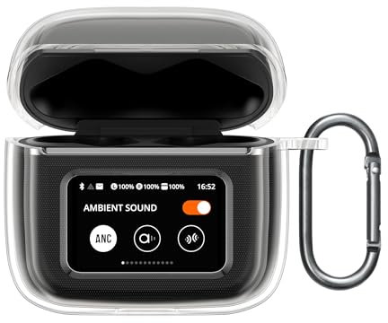 kwmobile Earphones Case Compatible with JBL Tour Pro 3 - Crystal TPU Two-Part Earbuds Case - Transparent