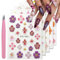 ASOMI 5 Blatt Blumen-Nagelaufkleber für Nagelkunst, 5D-geprägte Nagelaufkleber, Mit Pinzette, Frühlings- und Sommer-Blumen-Nageldekoration für Frauen, 3D-Nageldesign