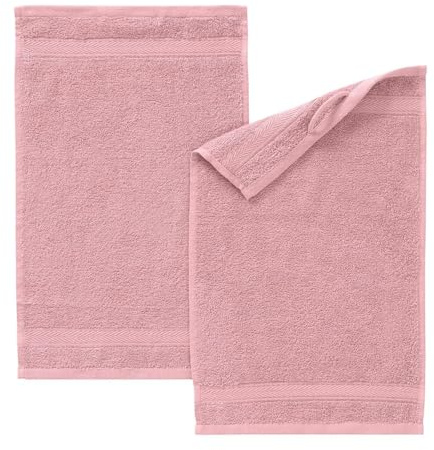 G BETTWARENSHOP Frottierserie Essential – Hochwertige Handtücher aus 100% Baumwolle – Saugstark, Weich & Pflegeleicht Gästetuch 2er Pack 30x50 cm, Altrosa