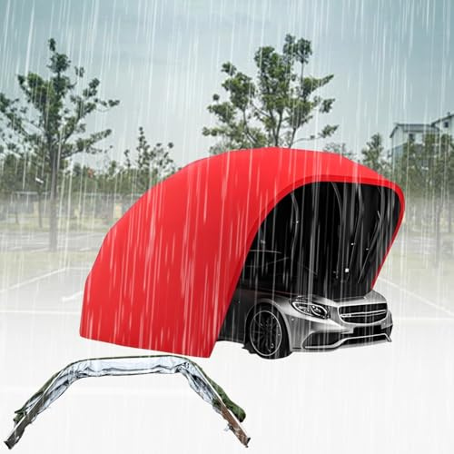 Mofgoe Carport-Markisenunterstand, Faltbare, Einziehbare Automarkise Zum Schutz Des Autos Vor Jedem Wetter, Mobiler Carport-Autounterstand Aus Edelstahl, Für Auto, Boot,Fullyautomatic,5.9*2.5*2.45m