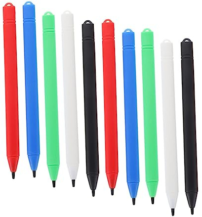 10 Stück Graffiti Tablette Stift aus Kunststoff für Schulbeginn Party | Ersatzstifte mit Lanyard Öse, Verschleißfest und Bruchfest, zum Schreiben Üben und Wörter Merken