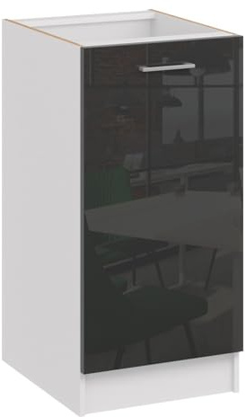 roe furniture Küchenunterschrank 45 cm Breite – Küchenschrank für Aufbewahrung – 45×82×44 cm – schmaler Unterschrank aus Holzwerkstoff, melaminbeschichtet
