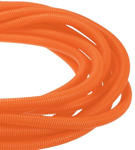 DMiotech 10ft Wire Loom Split Tubing 3/4 Inch, Cord Protectors from Pet Flexible Conduit Cable Management for Office Home Garden, Orange