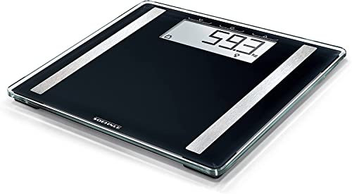 Soehnle Shape Sense Control 100 Körperanalysewaage für Fitnesseinsteiger, Waage berechnet Wasser- und Fettanteil, Personenwaage mit großer LCD-Anzeige