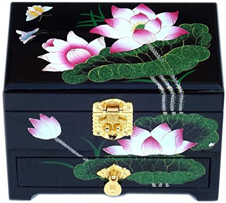 Jewelry Box SH Xiang Shop Retro Push-Licht Schmuckschatulle Rot Größe: 21cmX14cmX8cm A+ (Farbe : #9)