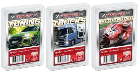 AssAltenburger 3-er Set Quartettspiele - Quartett Motoren - Sport bestehend aus 1. Tuning - 2. Motorräder - 3. Trucks