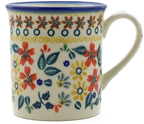 Polnische Pottery Tasse mit Echtheitszertifikat, 200 ml, Rot