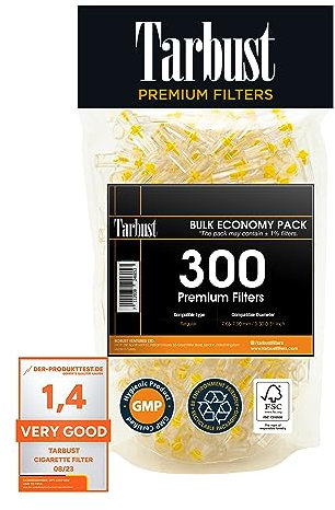 Tarbust 300 Zigarettenfilter Aufsatz, Filter Zigaretten, Anti Teerfilter für Zigaretten, Anti Teer Filter, Plastik Zigarettenfilter 8mm, Zigarettenspitze für Regular