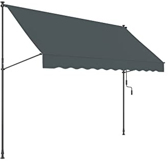 empasa Klemmmarkise 'ILANGA' Balkon Markise Klemm-Markise | UV-beständig und höhenverstellbar, Farbe:anthrazit, Größe:200 x 120 cm