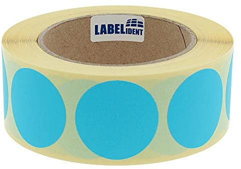 Markierungspunkte blau - Ø 40 mm - 1.000 bunte Klebepunkte auf 1 Rolle(n), 40 mm Kern, Papier, Inventuretiketten selbstklebend