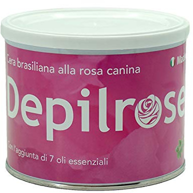 Ceretta brasiliana indolore Depilrose senza strisce cera depilatoria delicata sulla pelle (1 barattolo da 450 ML)