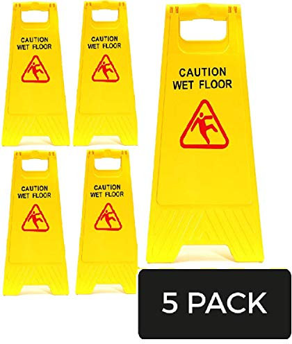 Pack of 5 Wet floor Sign 'A' Frame Safety Signs Caution Cleaning In Progress