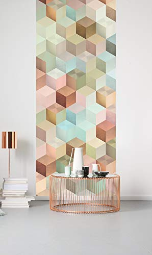 Komar Vlies Fototapete CUBES PANEL, 100 x 250 cm (Breite x Höhe), Tapete, Schlafzimmer, Wohnzimmer, Flur, Design, Dekoration, Wanddeko,