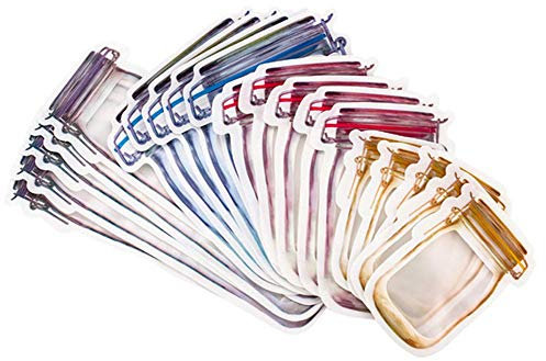 Mason Jar Bottles Bags, Reusable Food Saver Storage Bags Snacks Zipper Sealed Bags Fresh Bags (20PCS)