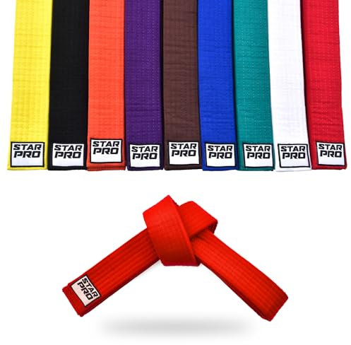 Starpro Martial Arts Grading Belt - 7 Stich Baumwolle - 9 Farben - Leichtes Design für Karate Judo Taekwondo Training und Wettkampf - 240cm 280cm 320cm