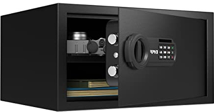 RPNB Deluxe Safe and Lock Box,Digital Keypad Safe Box,Steel Alloy Small Safes, Keypad Lock,Perfect for Home Office Hotel Business Jewelry Cash Use Storage,1.0 Cubic Feet