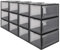 Yorbay 12er Set, Schuhbox Schuhregal, stapelbarer Schuhorganizer, plastikbox mit durchsichtiger Tür, Mehrweg Schuhaufbewahrung, 37 x26 x 20 cm, für Schuhe bis Größe 48, Schwarz