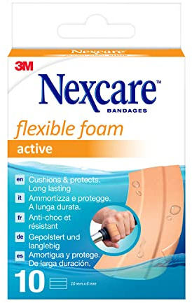 Nexcare Flexible Foam Active Band Pflaster, 6 cm x 10 cm, 10/Packung