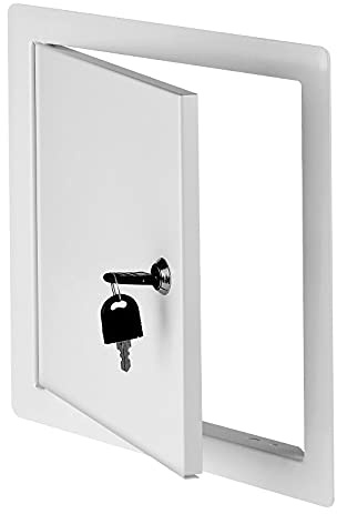 SolaDirect 300 mm x 400 mm White Metal Access Panel with Lock Inspection Door Hatch Vision Point