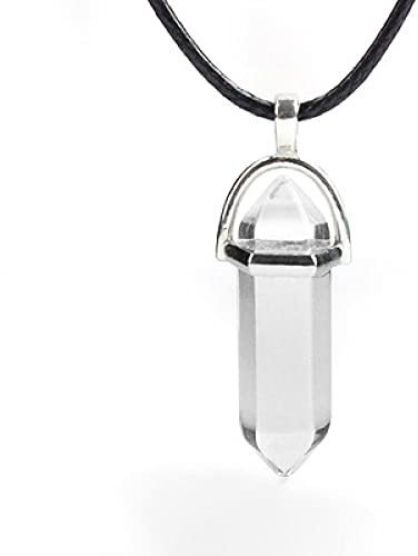 1 stücke Natürliche Kristall Halskette Hexagonal Bullet Chakra Naturstein Halskette Anhänger Frauen Schmuck-Farbe 2_CHINA_40cm
