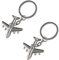 Liitata Lot de 2 porte-clés en forme d'avion 3D pour ami, famille, anniversaire, remise de diplôme, cadeau souvenir de voyage