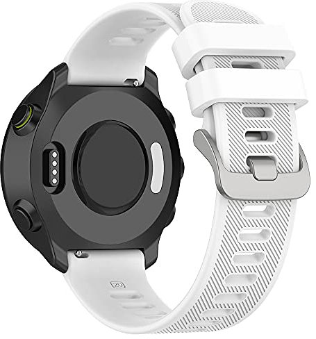 ACTECH Armband Kompatibel mit Garmin Forerunner 55, Garmin Forerunner 158, Silikon Strap Ersatzbänder Ersatz (Weiß)