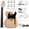 Fistrock DIY E-Gitarren-Set, 6 Saiten für Rechtshänder mit Aschekörper, hartem Ahornhals, Palisander-Griffbrett, verchromtes Zubehör zum Bau Ihrer eigenen Gitarre.