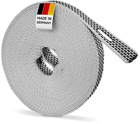 BAUHELD 6m Rolladengurt 14mm Schwarz-Weiß [Made in Germany] - Für Rolläden an Türen und Fenster [Hohe Reißfestigkeit und UV-Stabilität] - Rolladen-Gurtband passend auf Gurtwickler Aufputz Mini